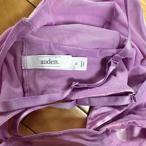 AUDEN Silky Lilac Heart Bralette Crop Top Corset Size Small Mesh back - Picture 5 of 6